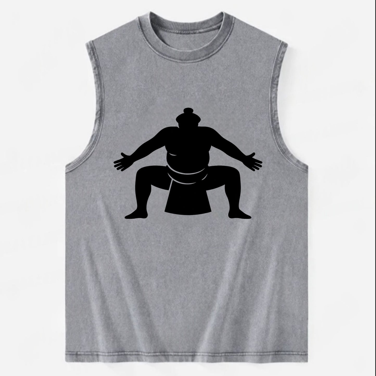 Japanese sumo wrestler ceremonial stance - Vintage Washed Tank - Grey