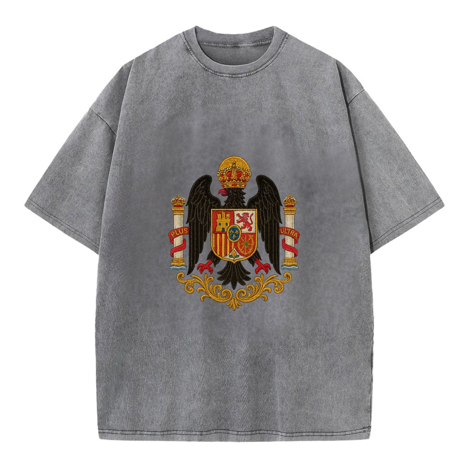 Imperial Eagle Of Spain Crest - Vintage T-shirt - Grey