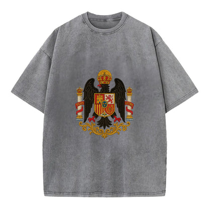 Imperial Eagle Of Spain Crest - Vintage T-shirt - Grey