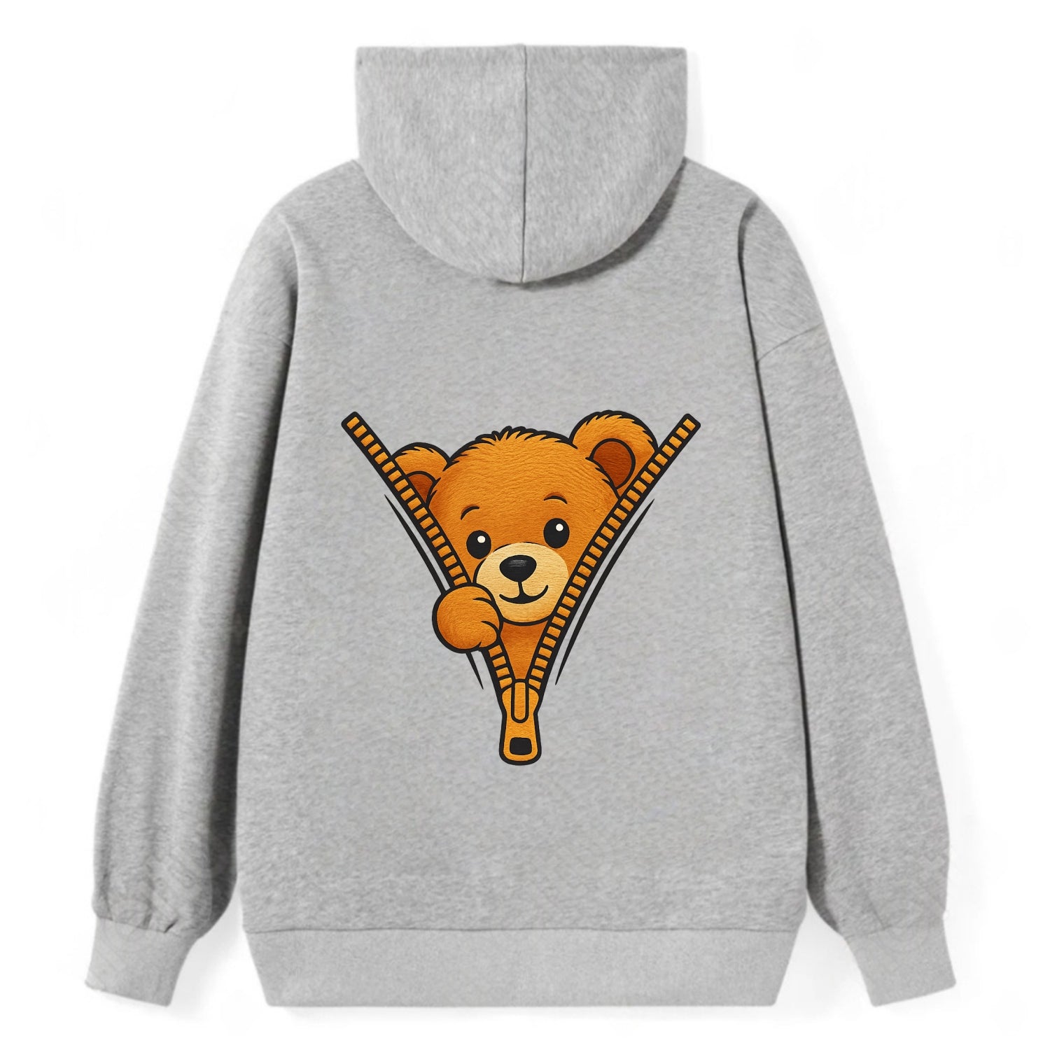zipper bear - Classic Pullover Hoodie - Grey