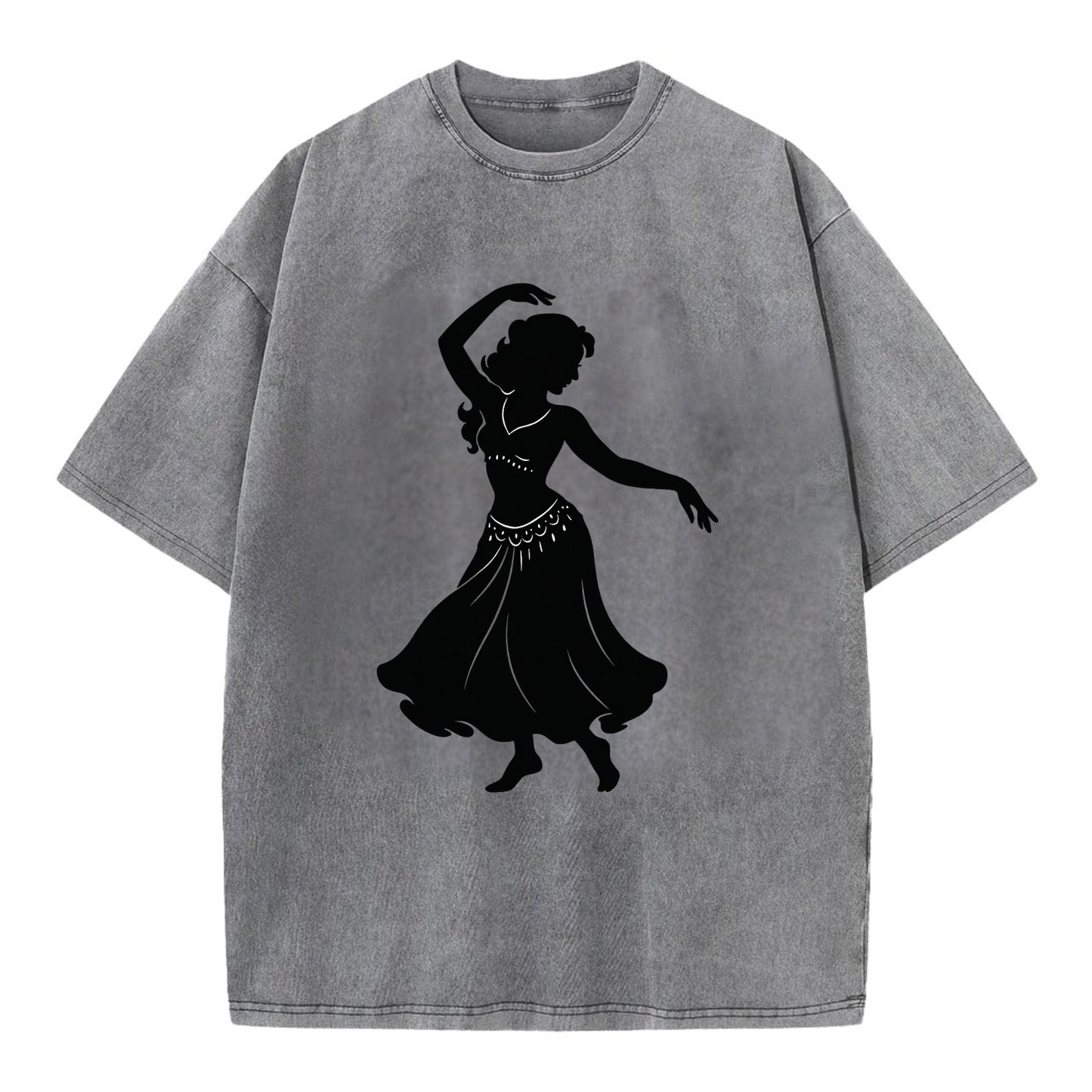 Belly dancer graceful gesture - Vintage T-shirt - Grey