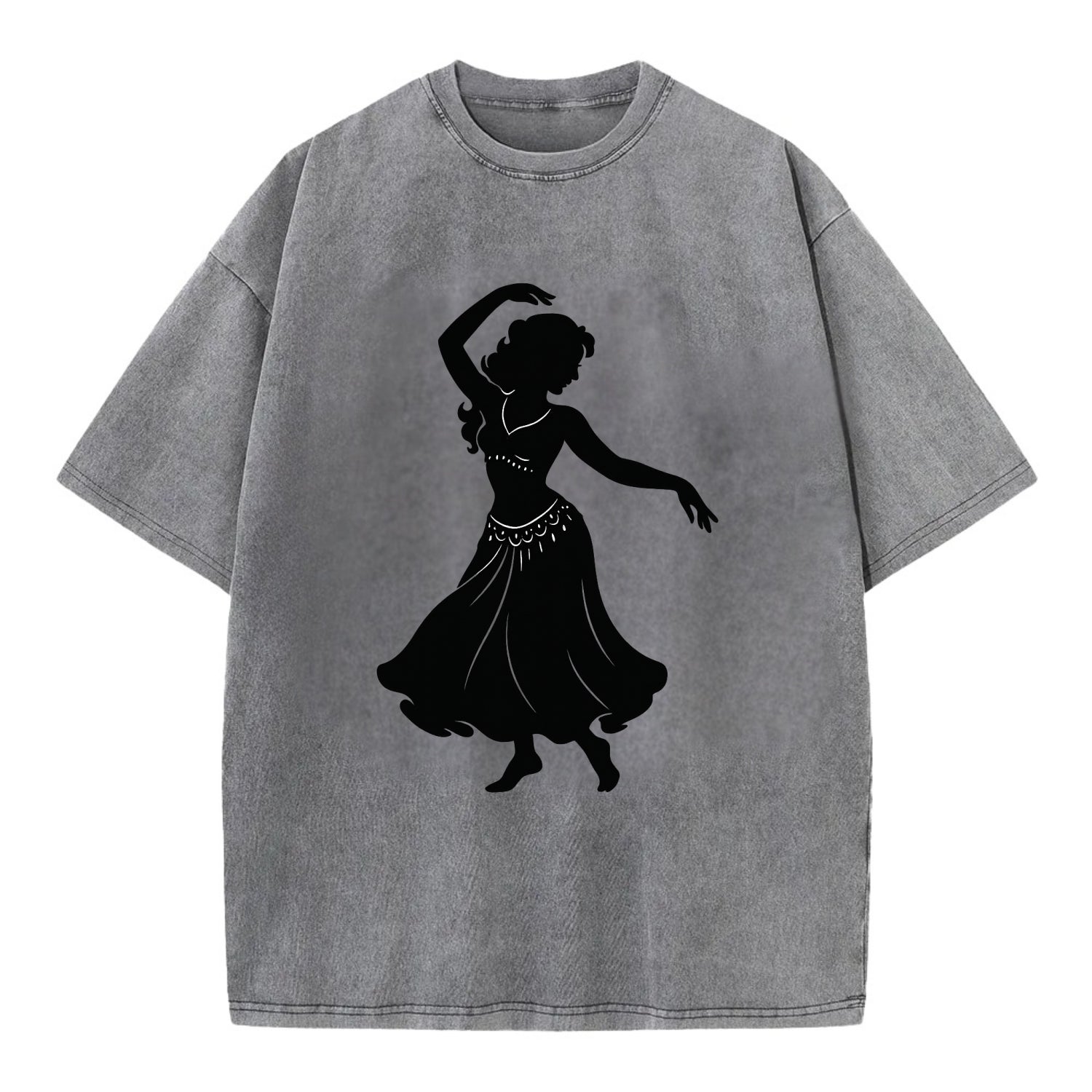Belly dancer graceful gesture - Vintage T-shirt - Grey