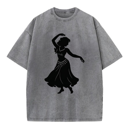 Belly dancer graceful gesture - Vintage T-shirt - Grey