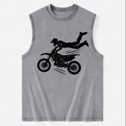 Motocross rider airborne trick - Vintage Washed Tank - Grey