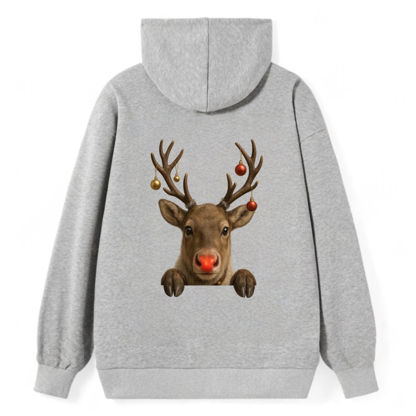 Christmas Reindeer  - Classic Pullover Hoodie - Grey