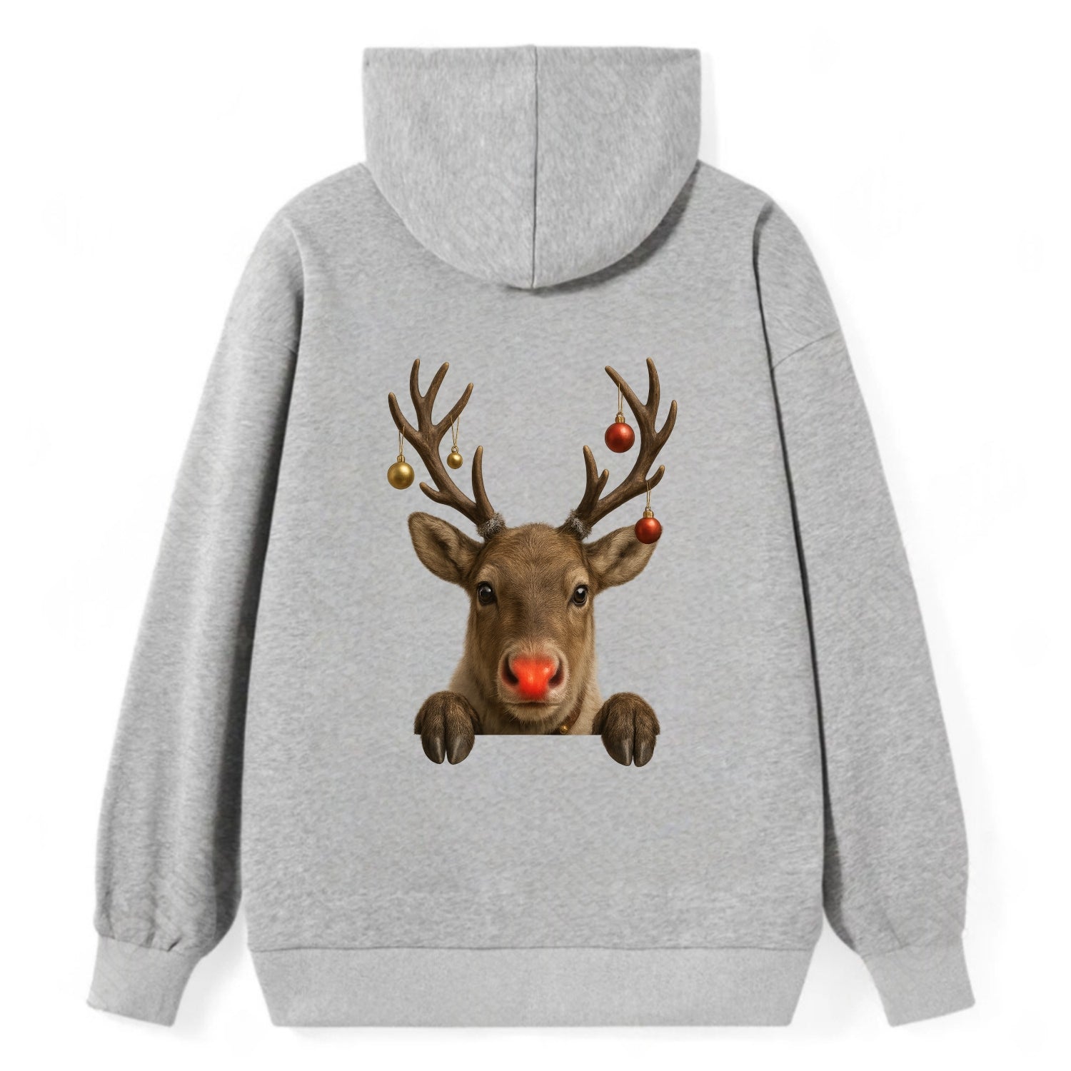 Christmas Reindeer  - Classic Pullover Hoodie - Grey