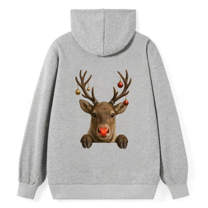 Christmas Reindeer  - Classic Pullover Hoodie - Grey