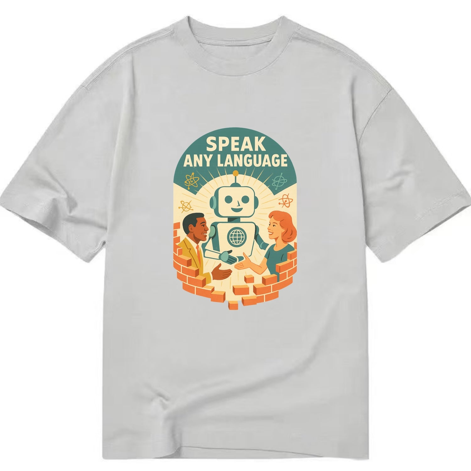 Language learning AI breaking down barriers - "Speak Any Language" - - Classic T-shirt - Grey
