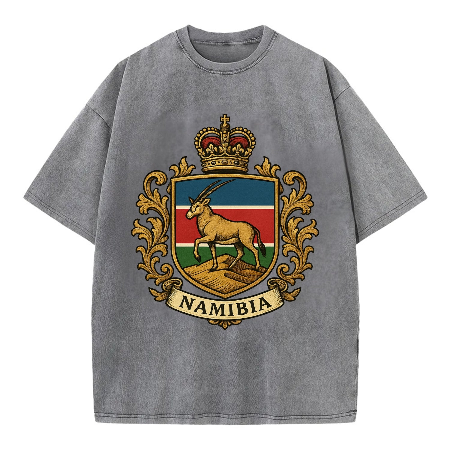 Namibia Heritage Badge  - Vintage T-shirt - Grey