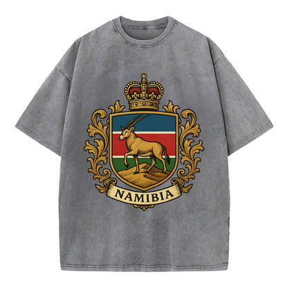 Namibia Heritage Badge  - Vintage T-shirt - Grey