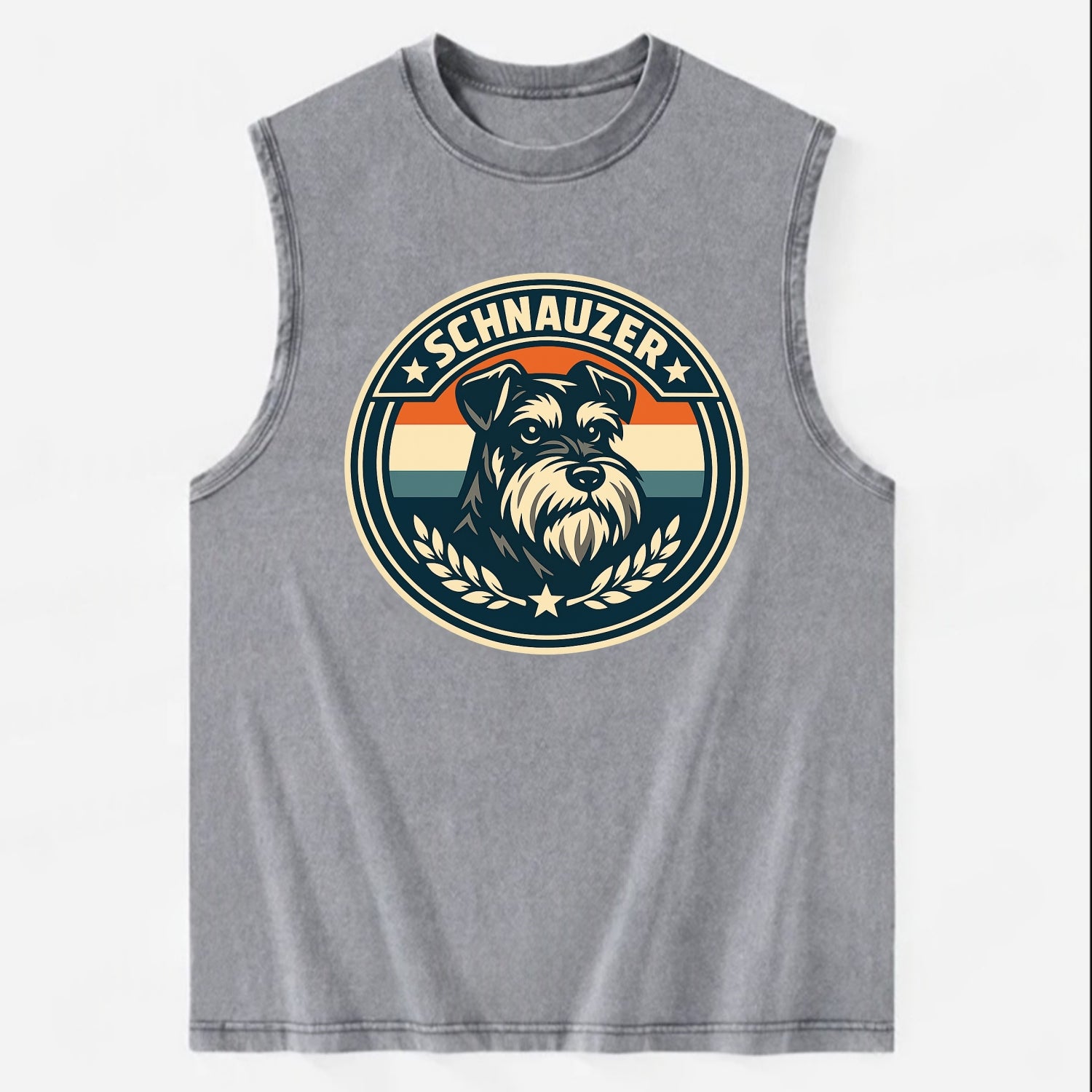 Noble Schnauzer Emblem - Vintage Washed Tank - Grey