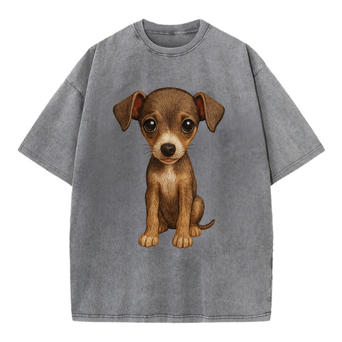 Baby Italian Greyhound Puppy - sleek tiny body, long legs, gentle eyes, - Vintage T-shirt