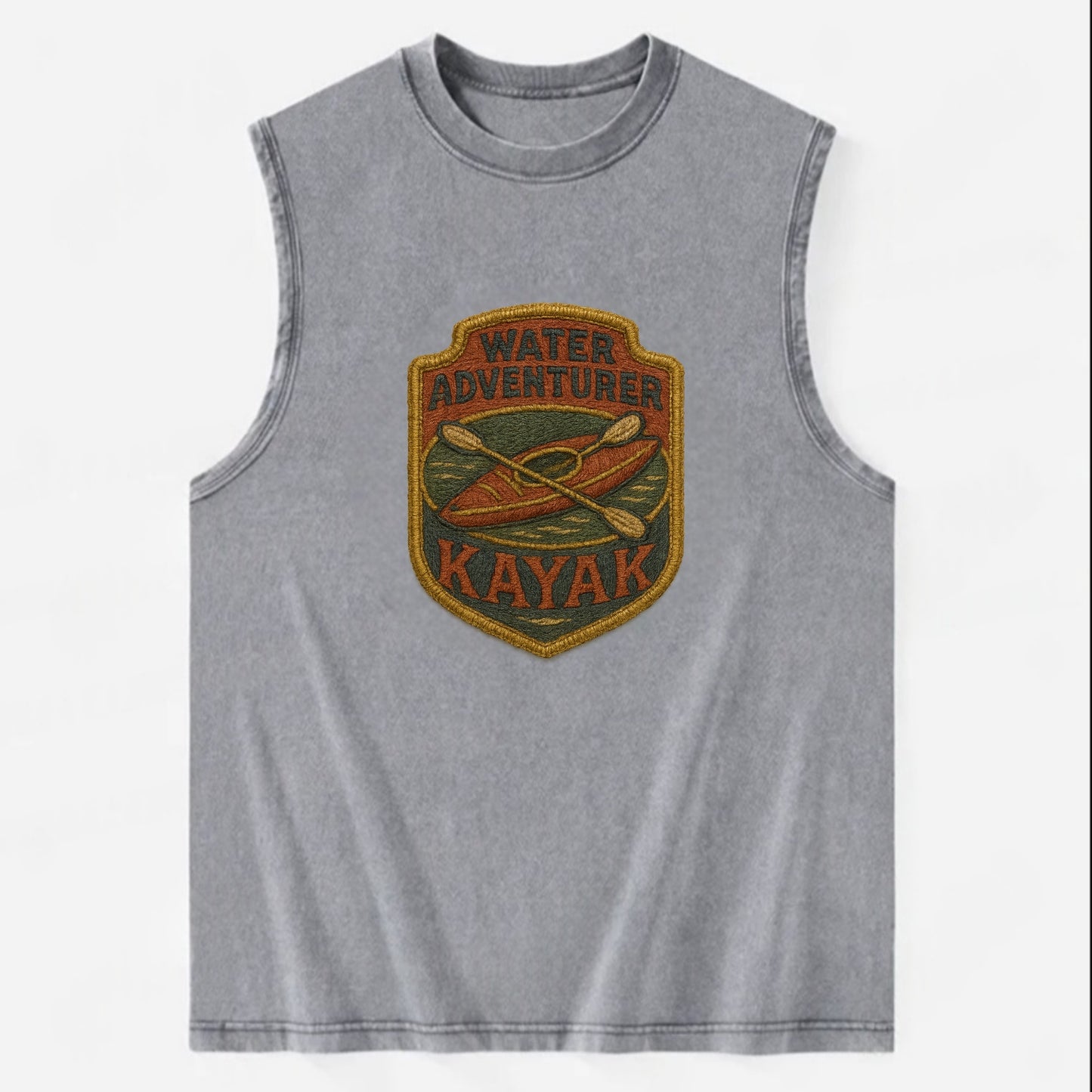 Kayak with paddle - water adventurer - Vintage Washed Tank - Grey