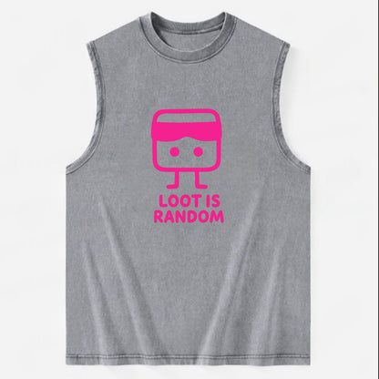 LOOT IS RANDOM | Dice wearing blindfold - Vintage Washed Tank - Grey