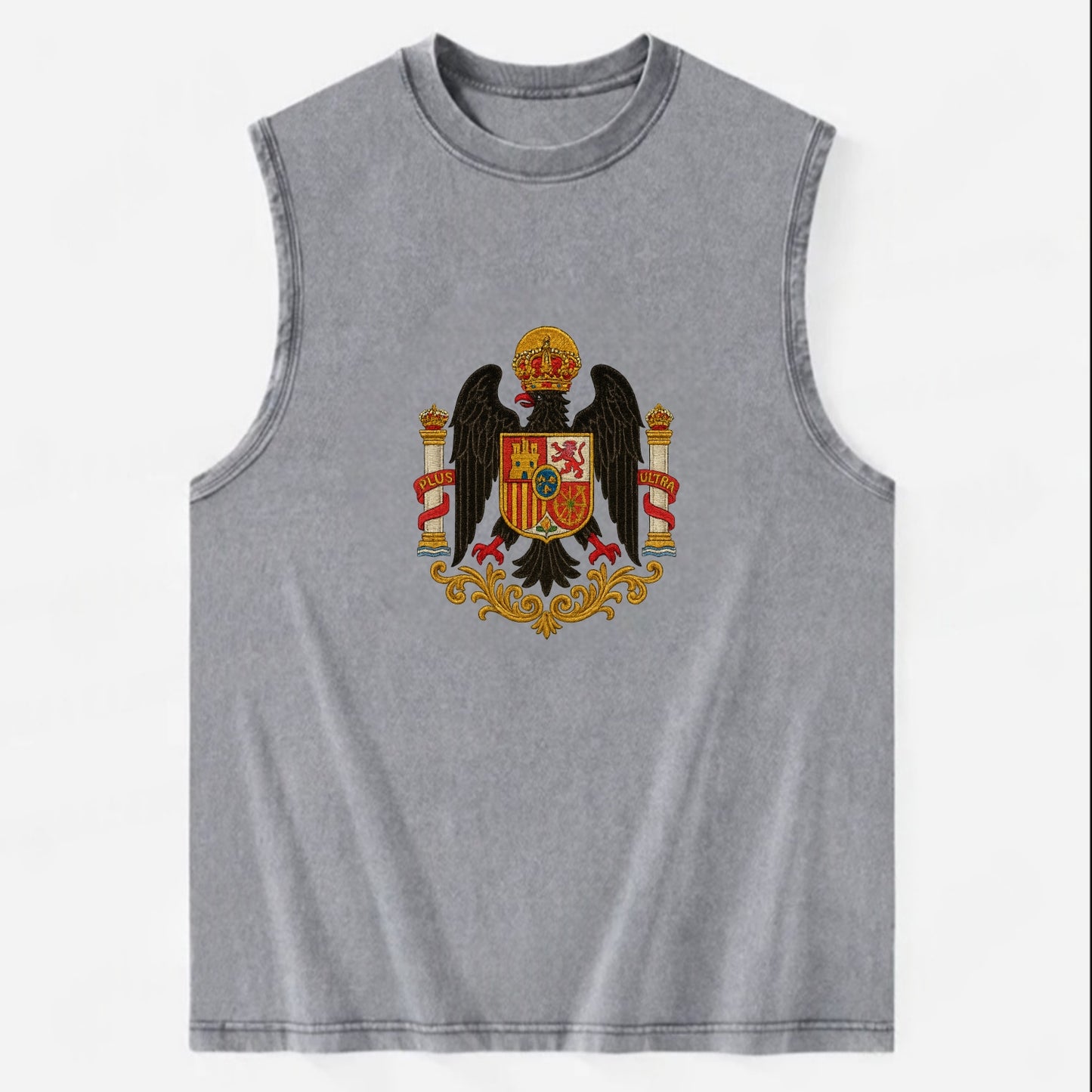 Imperial Eagle Of Spain Crest - Vintage Washed Tank - Grey