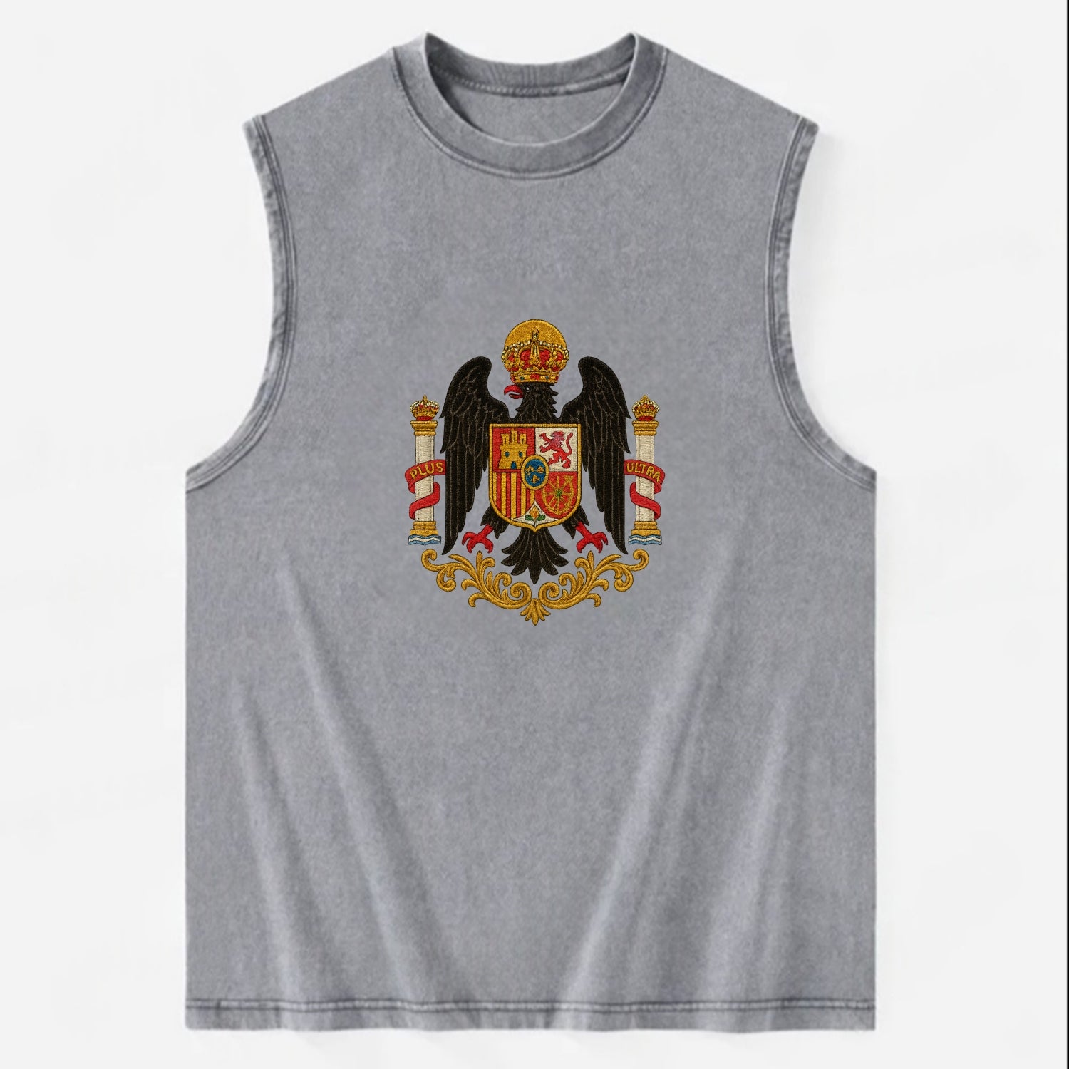 Imperial Eagle Of Spain Crest - Vintage Washed Tank - Grey