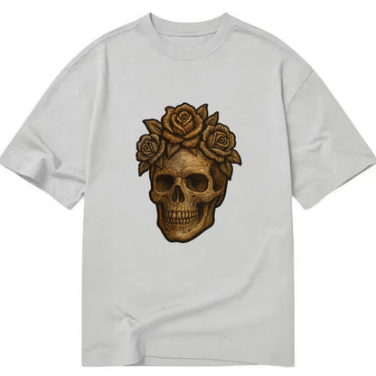 Skull and Roses  - Classic T-shirt - Grey
