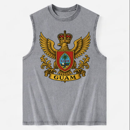 Guam Heritage Badge  - Vintage Washed Tank - Grey
