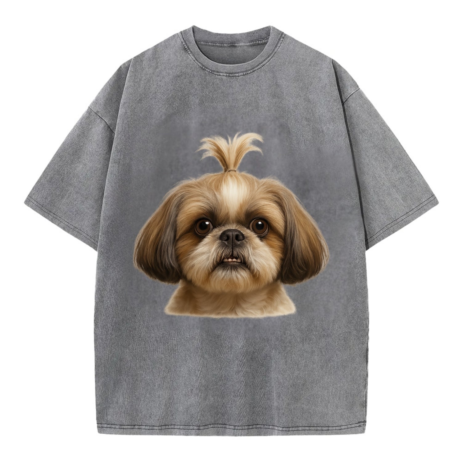Shih Tzu  - Vintage T-shirt - Grey
