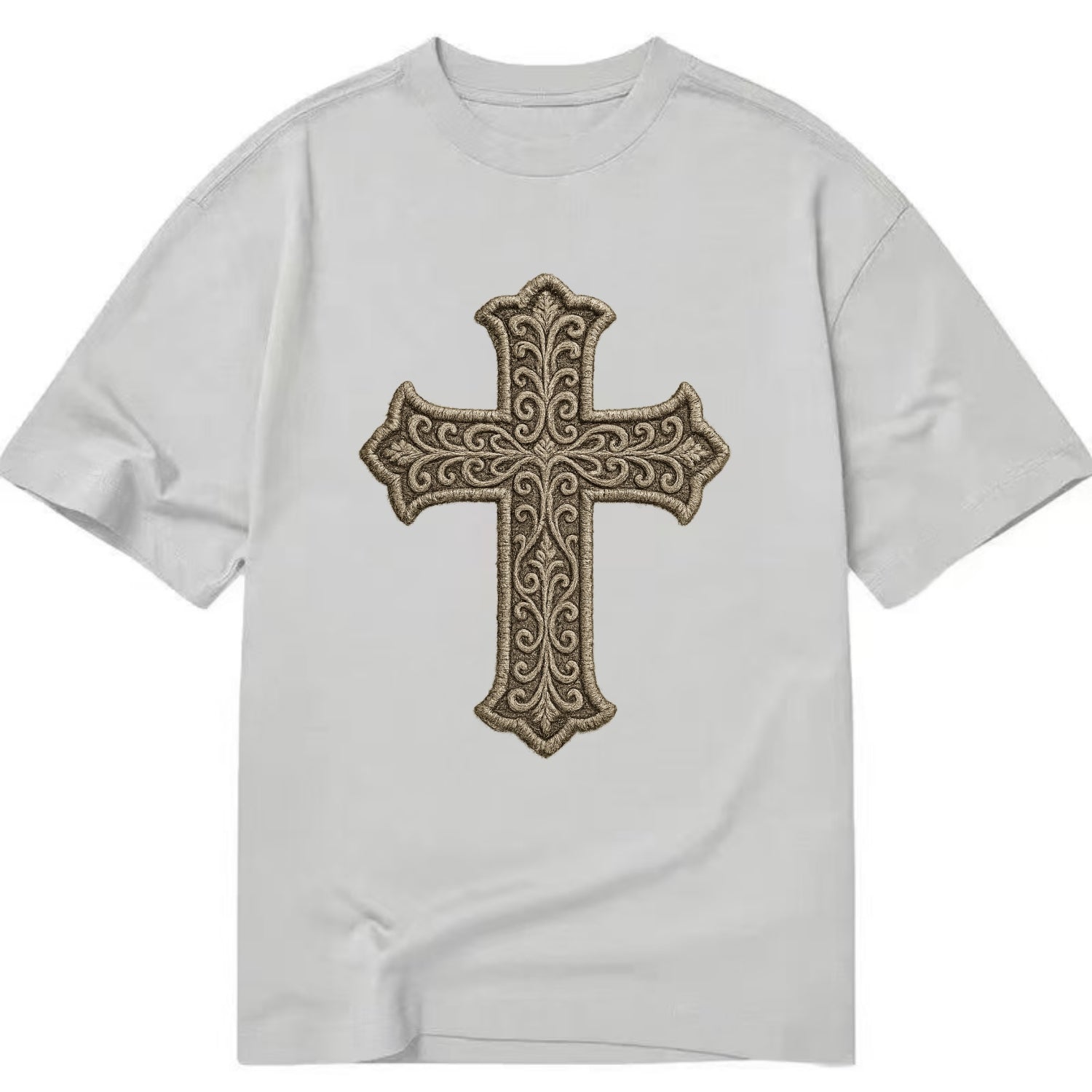 Filigree Cross  - Classic T-shirt - Grey