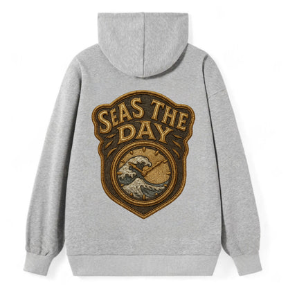 Seas The Day  - Classic Pullover Hoodie - Grey
