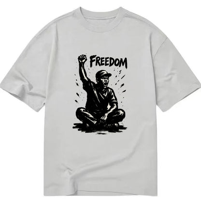Sit-in protest figure - civil disobedience ink art - Classic T-shirt - Grey