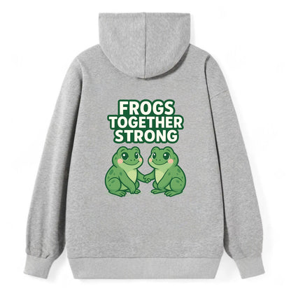 Frogs Together Strong 2 - Classic Pullover Hoodie - Grey