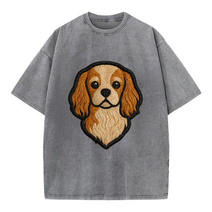 Cavalier King Charles Spaniel - Modern g - Vintage T-shirt - Grey