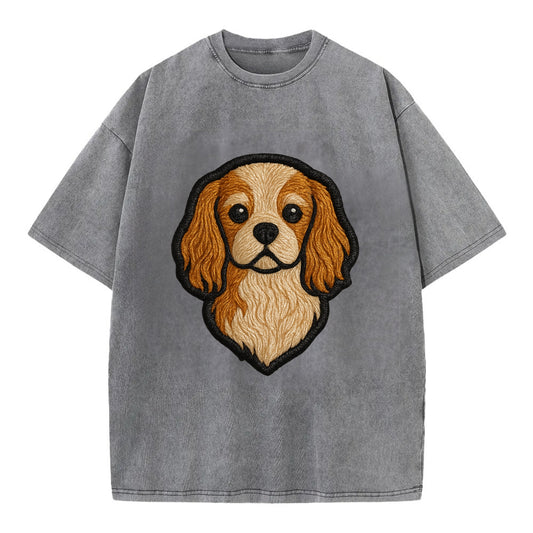 Cavalier King Charles Spaniel - Modern g - Vintage T-shirt - Grey