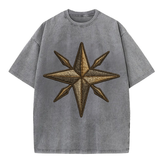 Nautical Star  - Vintage T-shirt - Grey