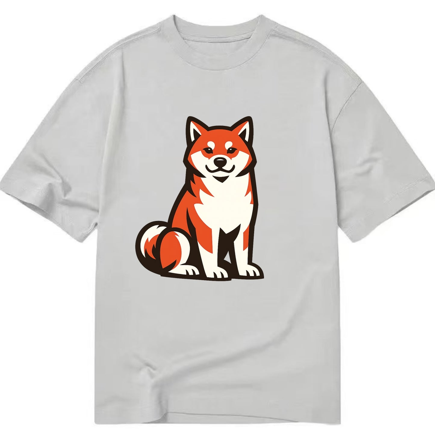 Sitting Shiba Inu Emblem - Classic T-shirt - Grey
