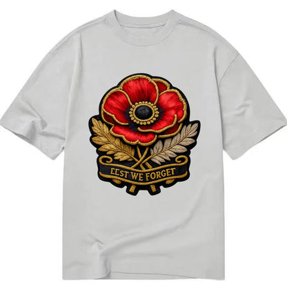 MEMORIAL POPPY - red poppy flower in scarlet , remembrance - Classic T-shirt - Grey