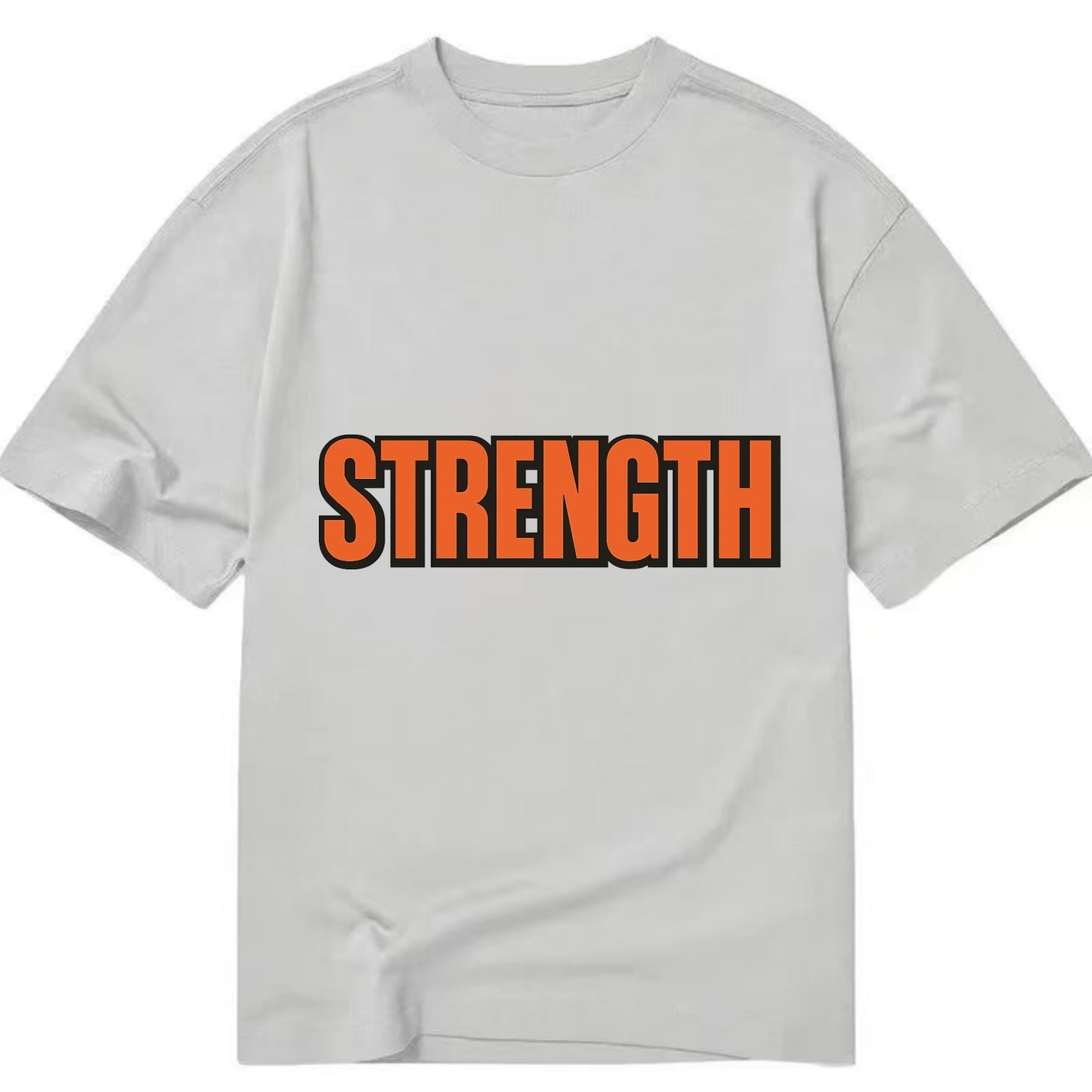 Bold typography design - "STRENGTH" - inner power, resilience, fortitude - Classic T-shirt - Grey