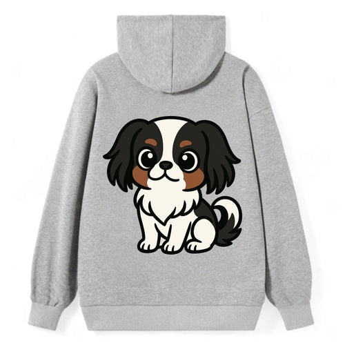 Japanese Chin - Black and white sitting pose - Classic Pullover Hoodie