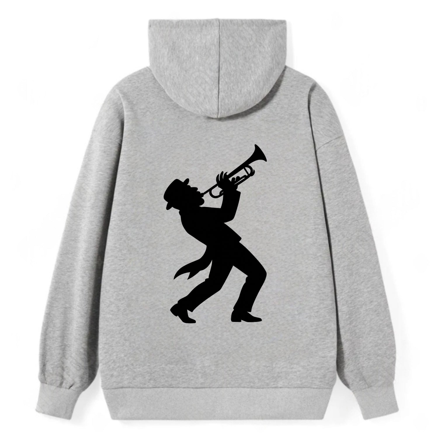 Trumpet player hitting high note - Classic Pullover Hoodie - Grey