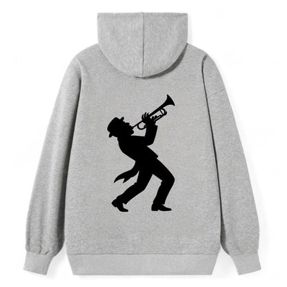 Trumpet player hitting high note - Classic Pullover Hoodie - Grey