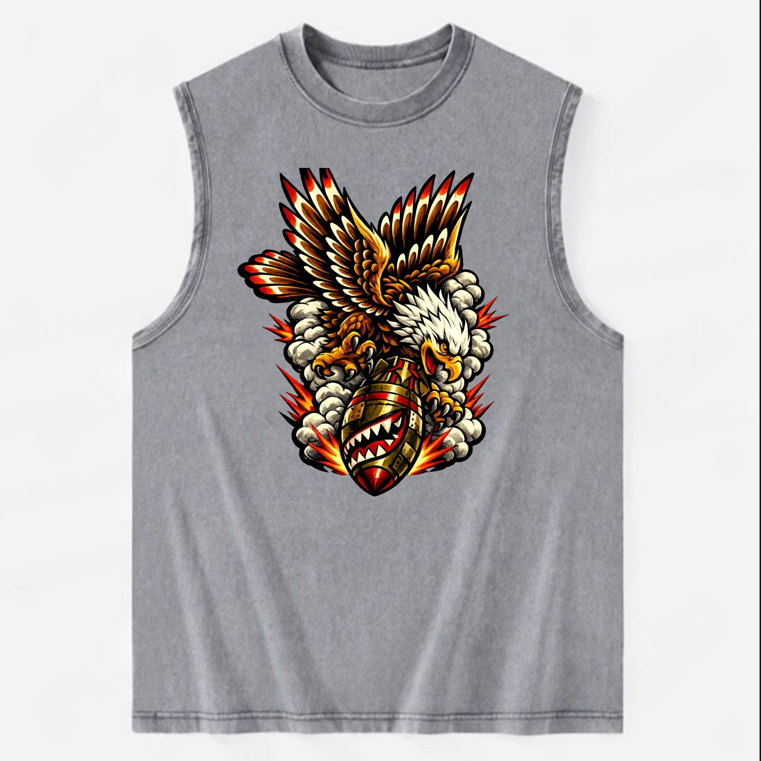 War Eagle Dive - Vintage Washed Tank - Grey