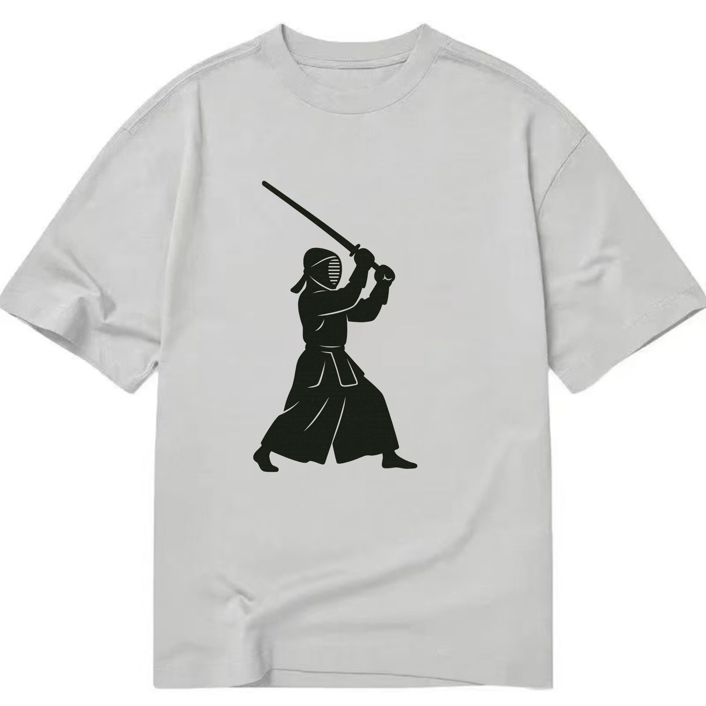 Kendo swordsman in striking stance - Classic T-shirt - Grey