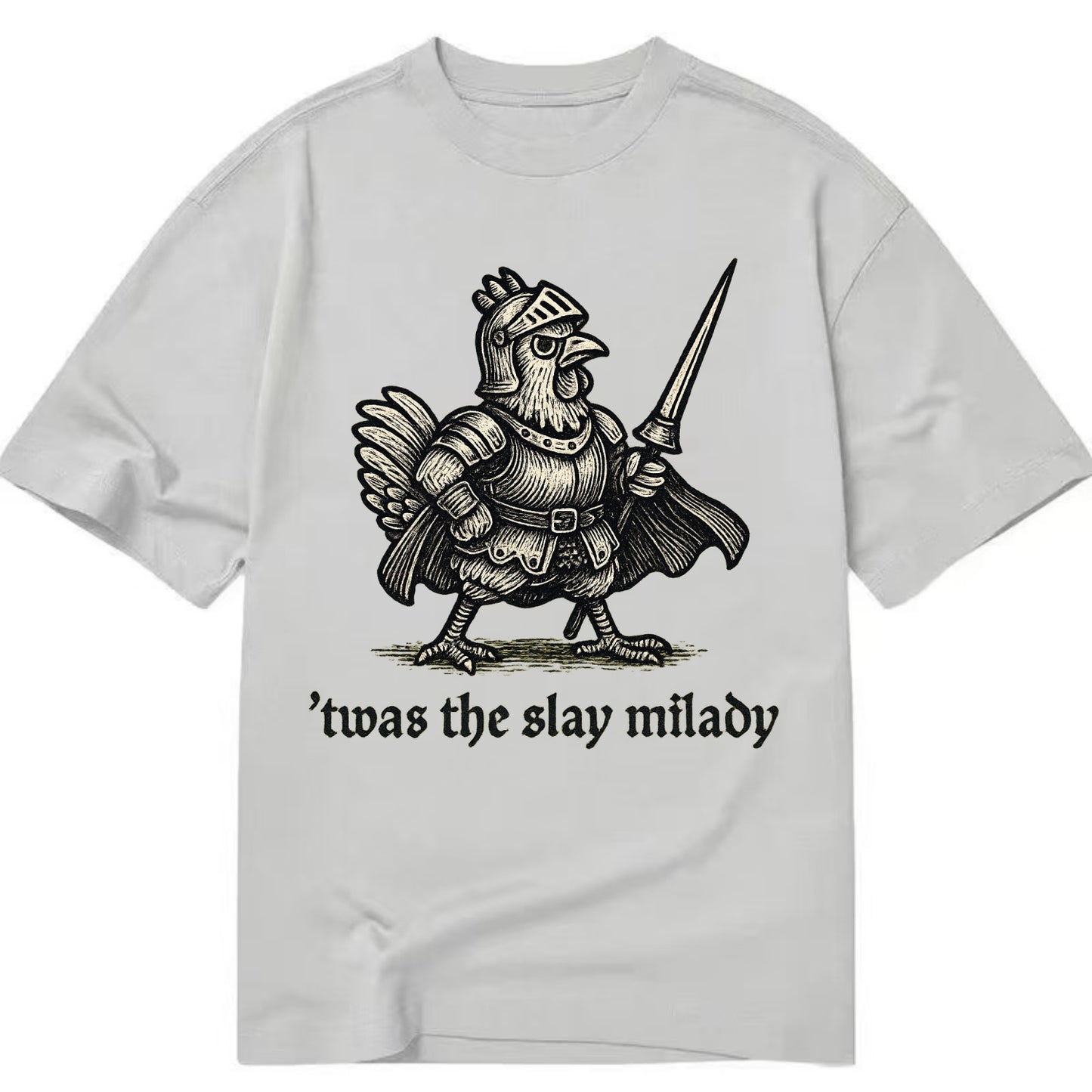 Chicken Knight  - Classic T-shirt - Grey