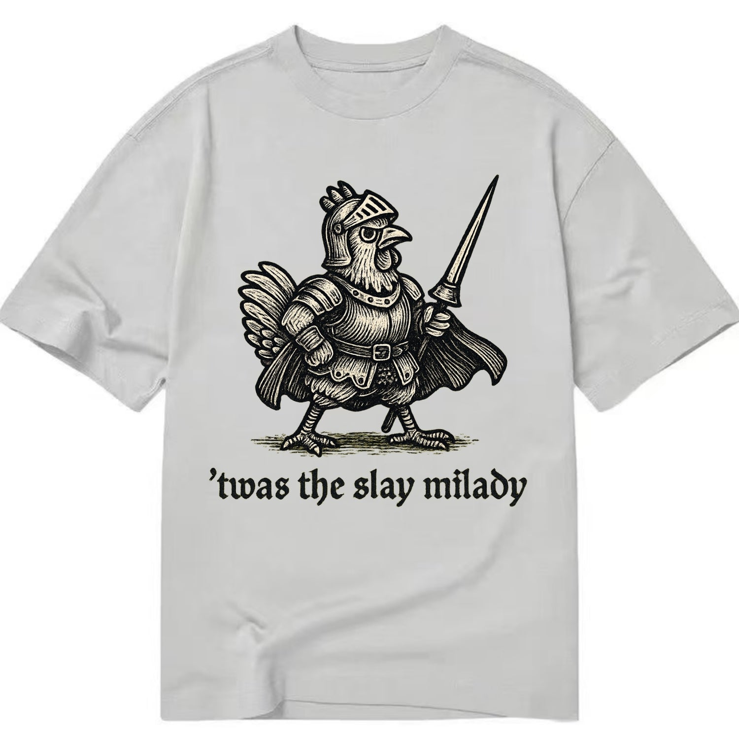 Chicken Knight  - Classic T-shirt - Grey