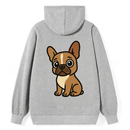 French Bulldog - Head tilt one ear up - Classic Pullover Hoodie - Grey
