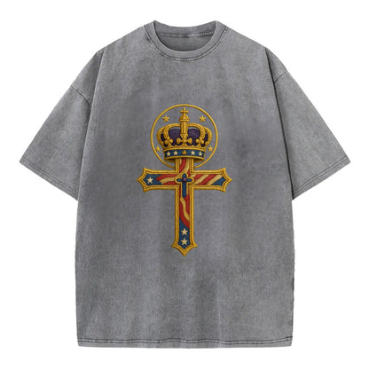 Cross and Crown  - Vintage T-shirt - Grey