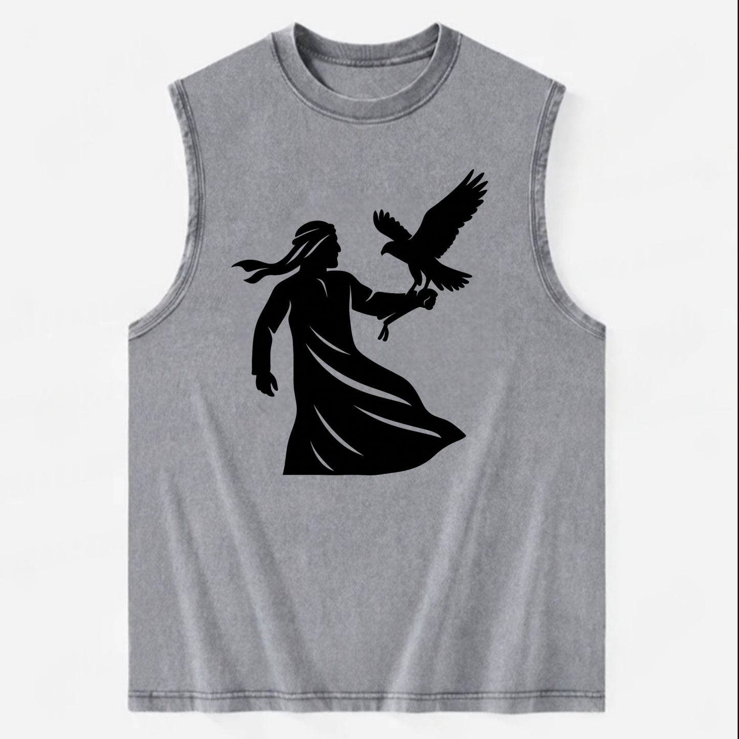Arabian falconer with bird - Vintage Washed Tank - Grey