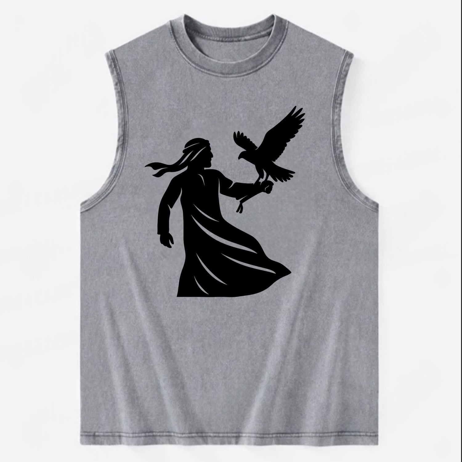 Arabian falconer with bird - Vintage Washed Tank - Grey