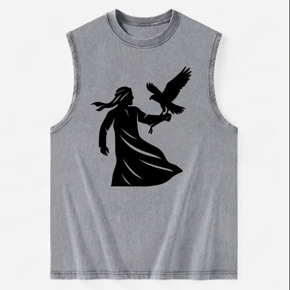 Arabian falconer with bird - Vintage Washed Tank - Grey
