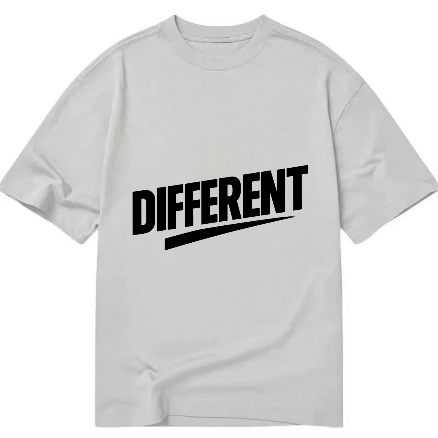 Bold typography design - "DIFFERENT" - standing out, not following crowd - Classic T-shirt - Grey