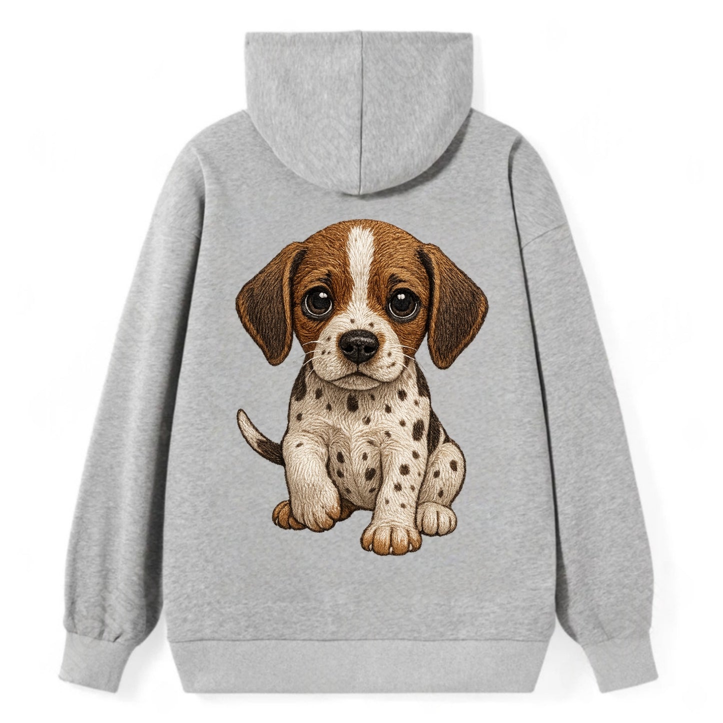 Baby Pointer Puppy - spotted coat, noble stance, alert eyes, - Classic Pullover Hoodie - Grey