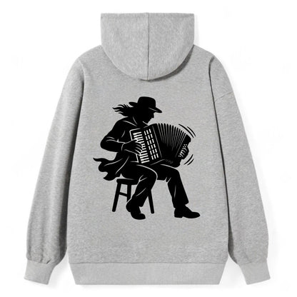 Accordion player street musician - Classic Pullover Hoodie - Grey