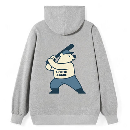 Polar Bear Baseball MVP - Classic Pullover Hoodie - Grey