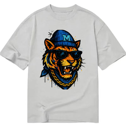 Memphis Tiger wearing Memphis beanie with M patch - Classic T-shirt